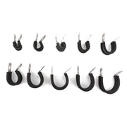 10 PCS Car Rubber Cushion Pipe Clamps Stainless Steel Clamps, Size: 3/2 inch (38mm)