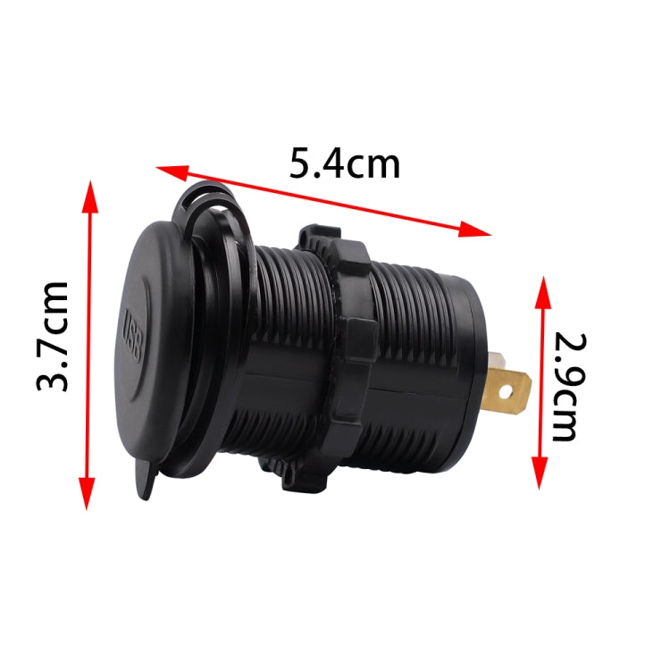 Universal Car Dual USB Charger Power Outlet Adapter 4.2A 5V IP66 with Aperture + 60cm Cable(Blue Light)