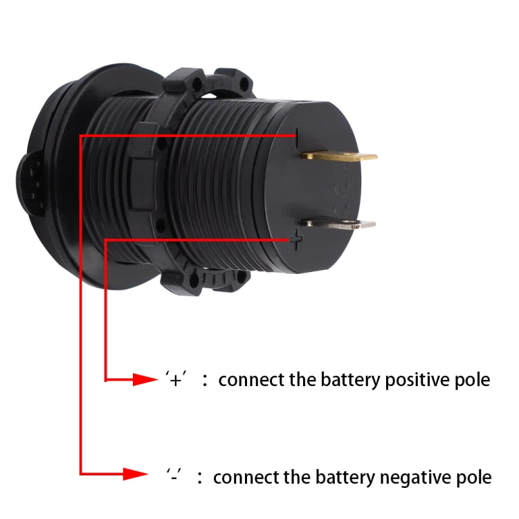 Universal Car Dual USB Charger Power Outlet Adapter 4.2A 5V IP66 with Aperture + 60cm Cable(Blue Light)