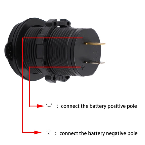 Universal Car Dual USB Charger Power Outlet Adapter 4.2A 5V IP66 with Aperture + 60cm Cable(Red Light)