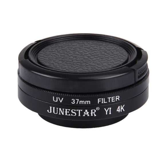JUNESTAR for Xiaomi Xiaoyi Yi II 4K Sport Action Camera Proffesional 37mm UV Filter + Lens Protective Cap