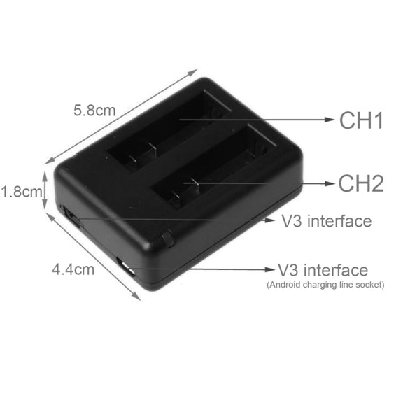 BC-AZ16 Digital Camera USB Dual Batteries Charger for Xiaomi Xiaoyi II 4K