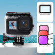 Waterproof Case + Touch Back Cover + Purple Red Pink Lens Filter for GoPro HERO10 Black / HERO9 Black - free shipping - PMC TechLife - Order now!