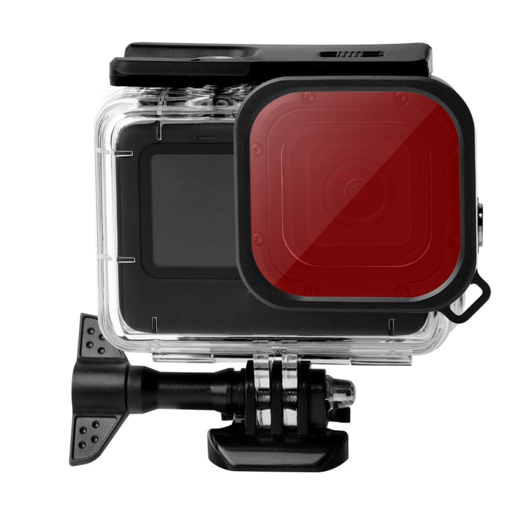 Water-resistant Case + Touch Back Cover + Purple Red Pink Lens Filter for GoPro HERO10 Black / HERO9 Black