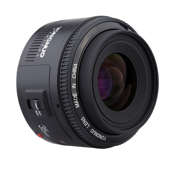 YONGNUO YN35MM F2N 1:2 AF/MF Wide-Angle Fixed/Prime Auto Focus Lens for Nikon DSLR Cameras(Black)