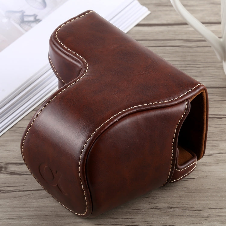 Full Body Camera PU Leather Case Bag with Strap for Sony A5100 (Coffee)