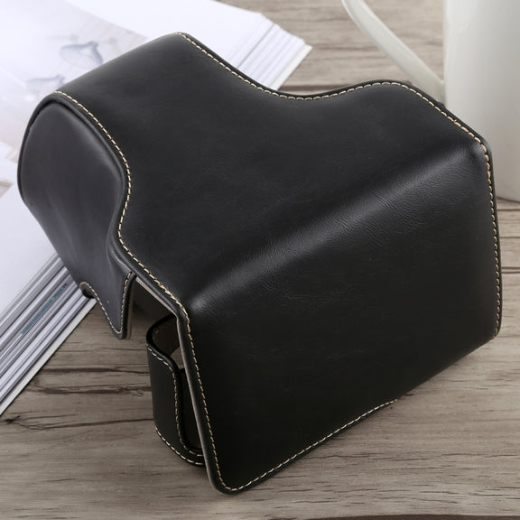Full Body Camera PU Leather Case Bag with Strap for Fujifilm X-A5 (Black)