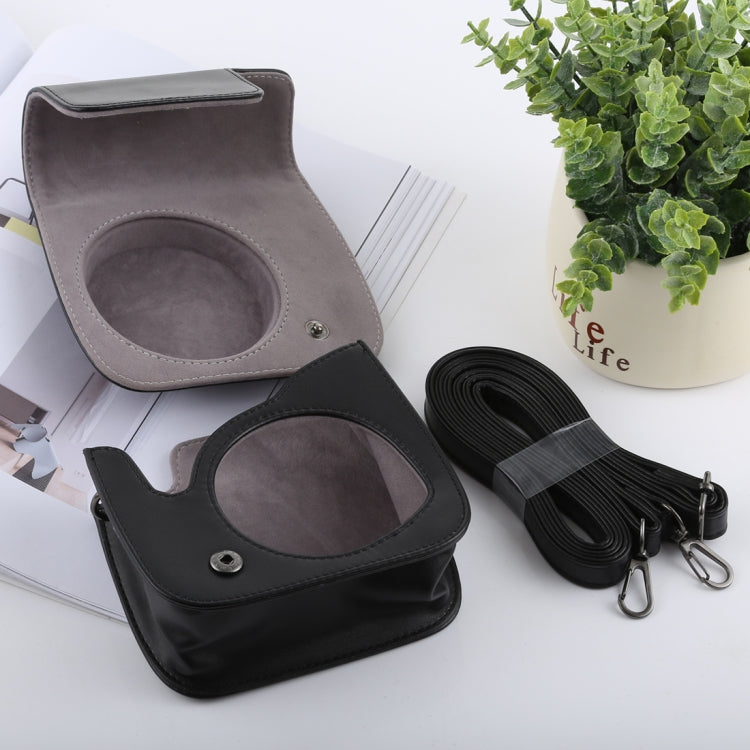 Retro Style Full Body Camera PU Leather Case Bag with Strap for FUJIFILM instax mini 9 / mini 8+ / mini 8(Black)