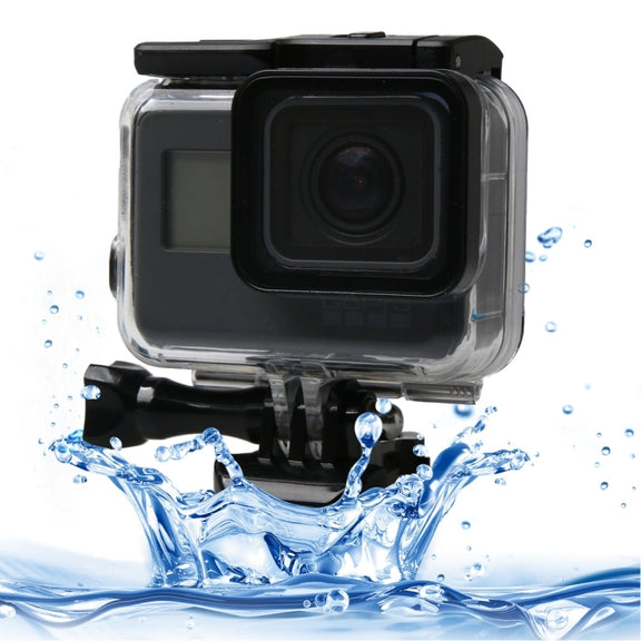 For GoPro HERO6 /5 Black 60m Underwater Water-resistant Housing Diving Case with Touch Screen Back Door & Filter / Buckle Basic Mount & Screw, No Need to Disassemble Lens