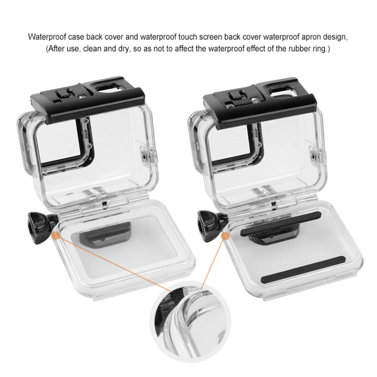 GP452 Water-resistant Case + Touch Back Cover for GoPro HERO7 White / Silver