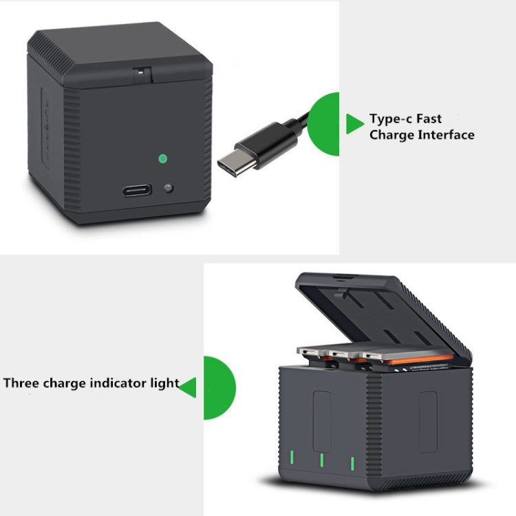 RUIGPRO 5V 3A QC 3.0 + PD Quick Charger Power Adapter for DJI OSMO Action, US Plug