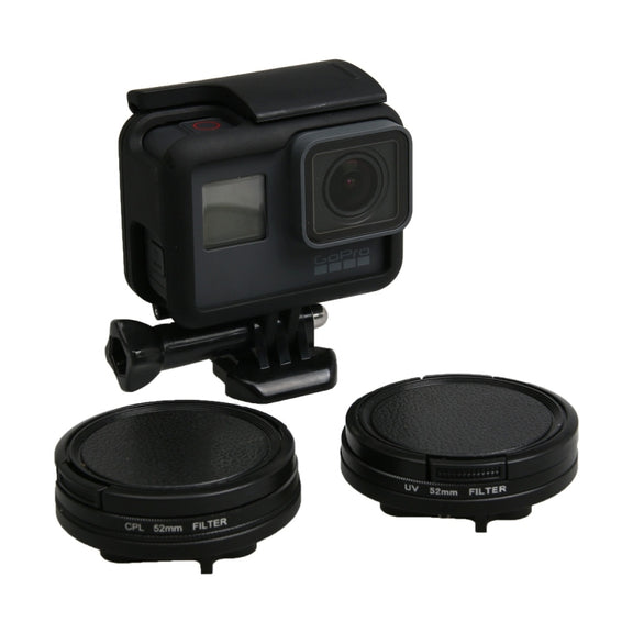 For GoPro HERO5 Proffesional 52mm Lens Filter(CPL Filter + Lens Protective Cap + Hex Spanner) & (UV Filter + Lens Protective Cap + Hex Spanner)