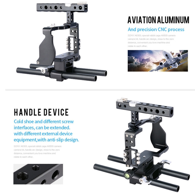 YELANGU C6 Camera Video Cage Stabilizer for Sony A6000 / A6300 / A6500 / A6400 (Black)