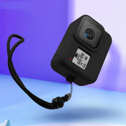 Silicone Protective Case Cover with Wrist Strap for GoPro HERO8 Black(Black)