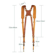Quick Release Anti-Slip Dual Shoulder Leather Harness Camera Strap with Metal Hook for SLR / DSLR Cameras(Black)