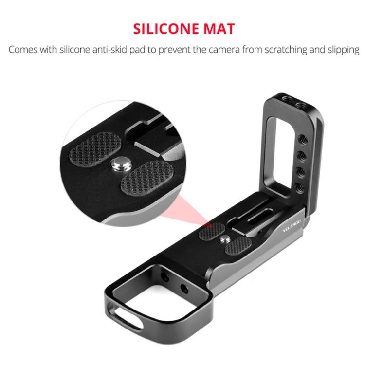 YELANGU YLG0715A 1/4 inch Vertical Shoot Quick Release L Plate Bracket Base Holder for Sony A6300 / A6000 / A6100 / A6400 / A6500 (Black)
