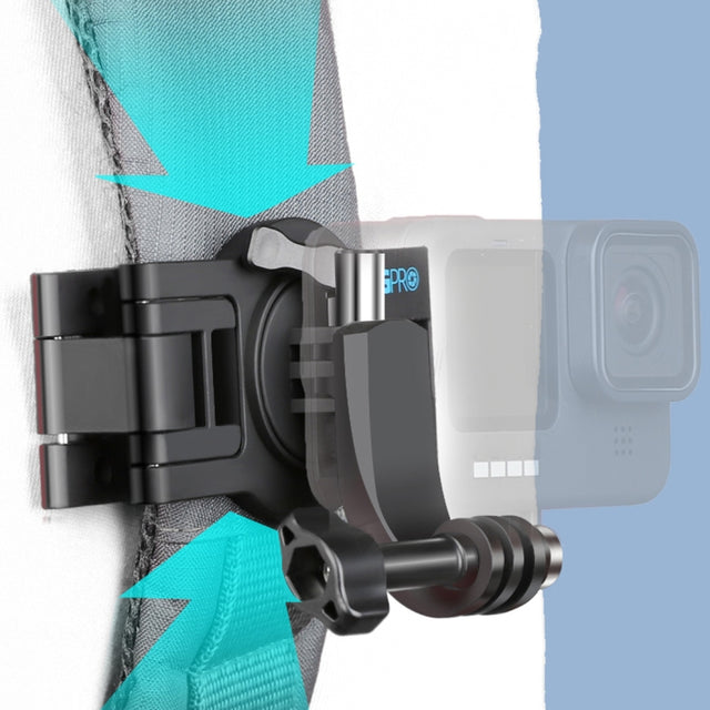 RUIGPRO 360 Degree Rotating Quick Release Strap Mount Shoulder Backpack Mount for GoPro, Insta360, DJI and Other Action Cameras(Black)