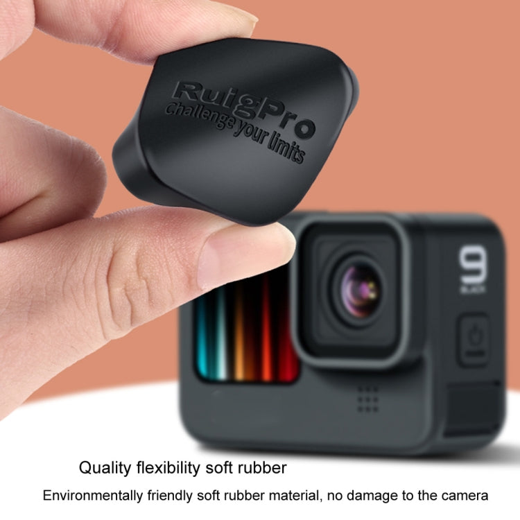 RUIGPRO for GoPro HERO10 Black / HERO9 Black Soft Rubber Scratch-resistant Camera Lens Protective Cap Cover (Black)