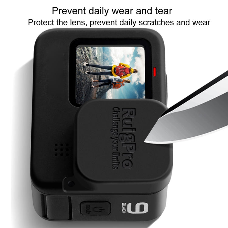 RUIGPRO for GoPro HERO10 Black / HERO9 Black Soft Rubber Scratch-resistant Camera Lens Protective Cap Cover (Black)