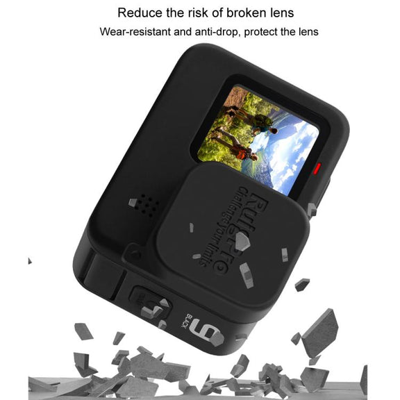 RUIGPRO for GoPro HERO10 Black / HERO9 Black Soft Rubber Scratch-resistant Camera Lens Protective Cap Cover (Black)