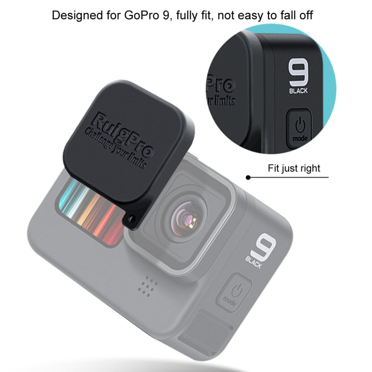 RUIGPRO for GoPro HERO10 Black / HERO9 Black Soft Rubber Scratch-resistant Camera Lens Protective Cap Cover (Black)