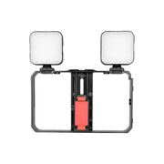 YELANGU PC201 YLG1801A Vlogging Live Broadcast LED Selfie Light Smartphone Video Rig Handle Stabilizer Plastic Bracket Kits