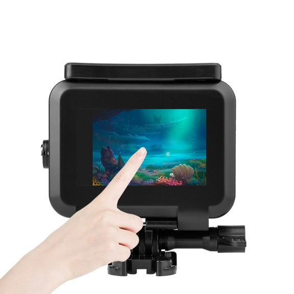 50m Water-resistant Housing Protective Case with Buckle Basic Mount & Screw for GoPro HERO10 Black / HERO9 Black (Black)