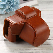 PU Leather Camera Full Body Case Bag with Strap for FUJIFILM X-T200 (15-45mm Lens)(Brown)