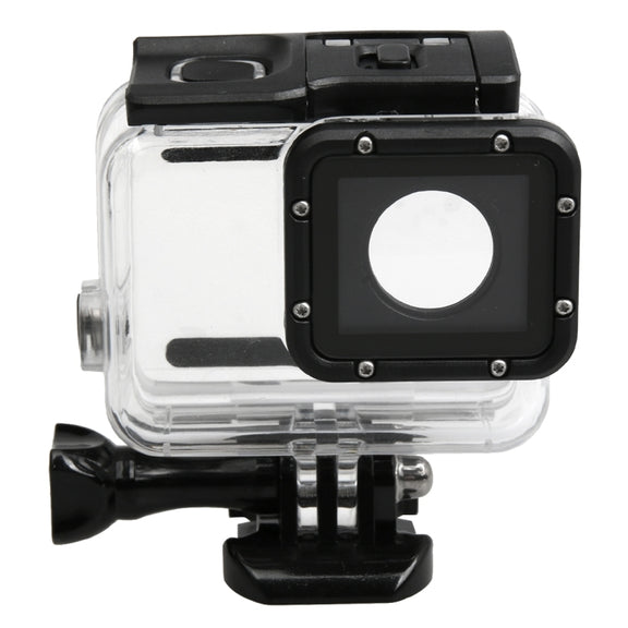 For GoPro HERO5 30m Water-resistant PC & ABS Housing Protective Case + Touch Back Cover with Buckle Basic Mount & Long Screw, Backcover Size: 7 x 6 cm