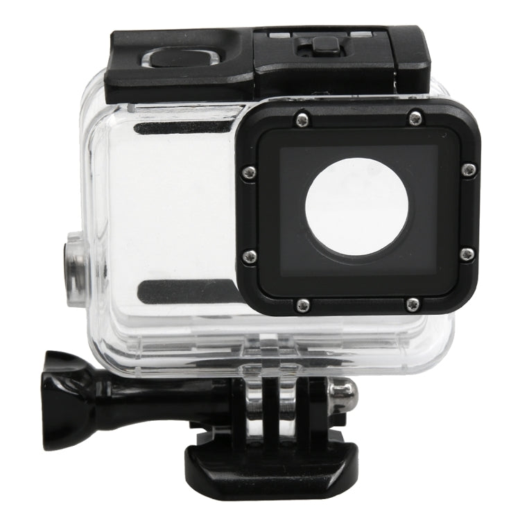 For GoPro HERO5 30m Water-resistant PC & ABS Housing Protective Case + Touch Back Cover with Buckle Basic Mount & Long Screw, Backcover Size: 7 x 6 cm