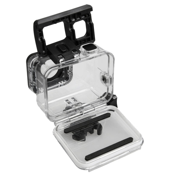 For GoPro HERO5 30m Water-resistant PC & ABS Housing Protective Case + Touch Back Cover with Buckle Basic Mount & Long Screw, Backcover Size: 7 x 6 cm