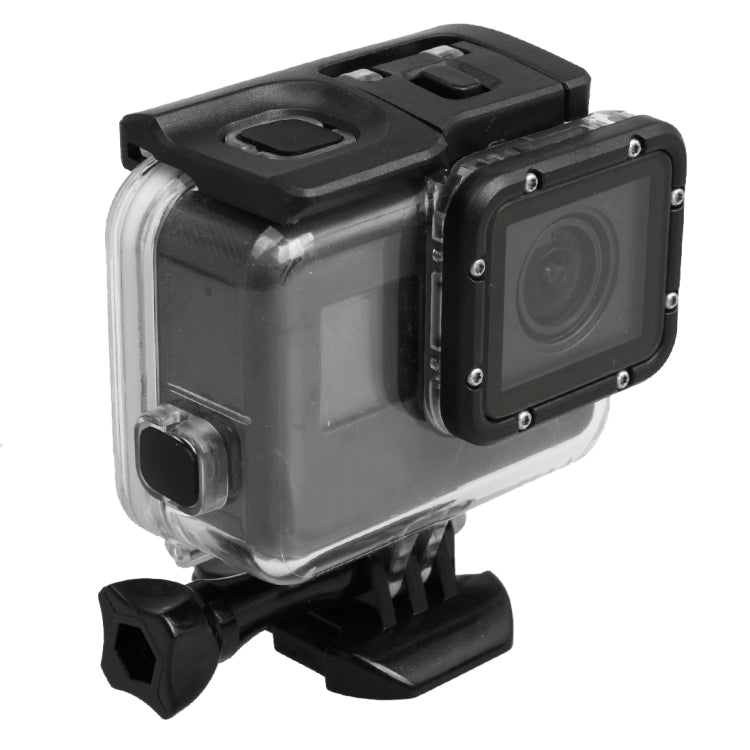 For GoPro HERO5 30m Water-resistant PC & ABS Housing Protective Case + Touch Back Cover with Buckle Basic Mount & Long Screw, Backcover Size: 7 x 6 cm