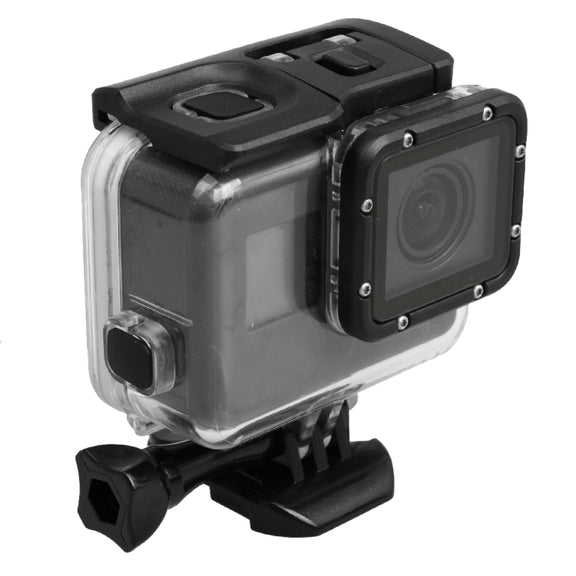 For GoPro HERO5 30m Water-resistant PC & ABS Housing Protective Case + Touch Back Cover with Buckle Basic Mount & Long Screw, Backcover Size: 7 x 6 cm