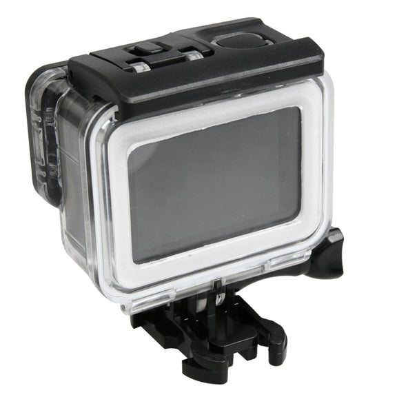 For GoPro HERO5 30m Water-resistant PC & ABS Housing Protective Case + Touch Back Cover with Buckle Basic Mount & Long Screw, Backcover Size: 7 x 6 cm