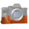 1/4 inch Thread PU Leather Camera Half Case Base for Sony ILCE-7RM4 / A7RM4 / A7R IV (Brown) - free shipping - PMC TechLife - Order now!