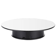 25cm 360 Degree Electric Rotating Mirror Surface Turntable Display Stand Video Shooting Props Turntable for Photography, Load 3kg, Powered by Battery(White + Black)