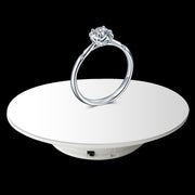25cm 360 Degree Electric Rotating Mirror Surface Turntable Display Stand Video Shooting Props Turntable for Photography, Load 3kg, Powered by Battery(White)