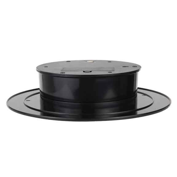 25cm 360 Degree Electric Rotating Mirror Surface Turntable Display Stand Video Shooting Props Turntable for Photography, Load 3kg, Powered by Battery(White + Black)