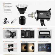 Godox MS300 Studio Flash Light 300Ws Bowens Mount Studio Speedlight with Cover(EU Plug)