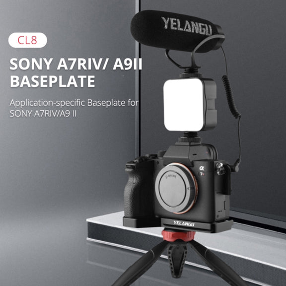 YELANGU CL8 Camera Expansion Board Base L Plate for Sony ILCE-9M2 / A9 II  / ILCE-7RM4 / A7R IV(Black)