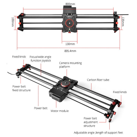 YELANGU L80TC 80cm Electrical Slide Rail Track with 2.4GHz Remote Control for SLR Cameras / Video Cameras (Black)
