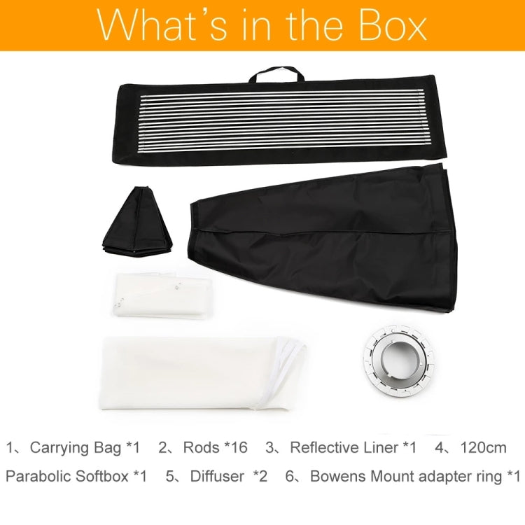 Godox P90L Diameter 90cm Parabolic Softbox Reflector Diffuser for Studio Speedlite Flash Softbox (Black)