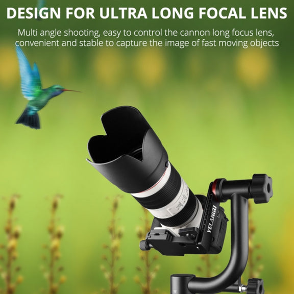 YELANGU  A201 360 Degree Horizontal Gimbal Tripod Head for DV and SLR Cameras (Black)
