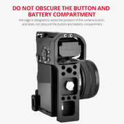 YELANGU C24 Video Camera Cage Stabilizer for Sony Alpha 7C / A7C / ILCE-7C (Black)