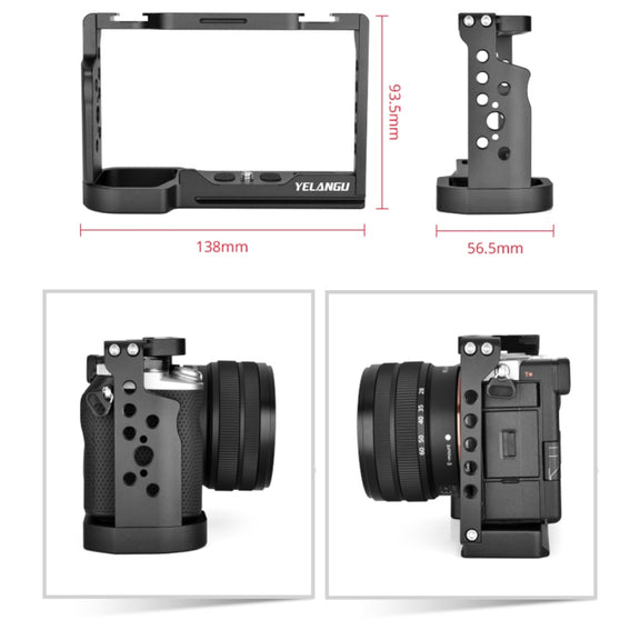 YELANGU C24 Video Camera Cage Stabilizer for Sony Alpha 7C / A7C / ILCE-7C (Black)