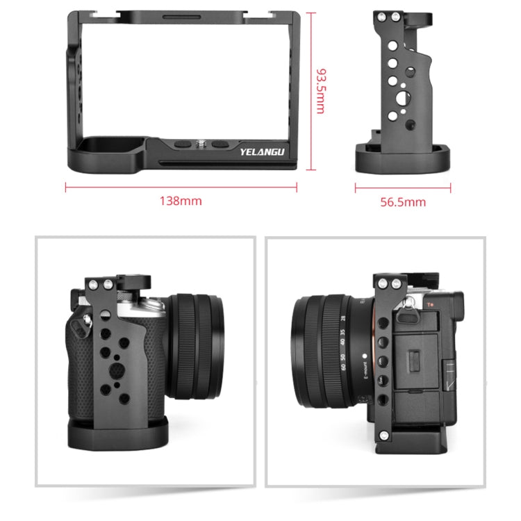 YELANGU C24 Video Camera Cage Stabilizer for Sony Alpha 7C / A7C / ILCE-7C (Black)