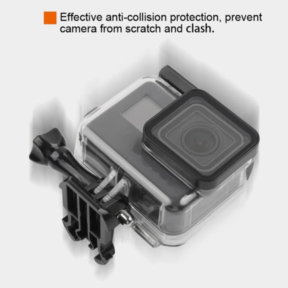 45m Water-resistant Housing Protective Case + Touch Screen Back Cover for GoPro NEW HERO /HERO6 /5, with Buckle Basic Mount & Screw, No Need to Remove Lens (Transparent)