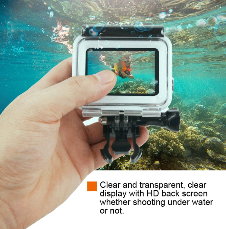 45m Water-resistant Housing Protective Case + Touch Screen Back Cover for GoPro NEW HERO /HERO6 /5, with Buckle Basic Mount & Screw, No Need to Remove Lens (Transparent)