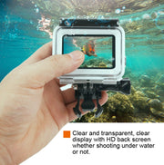 45m Water-resistant Housing Protective Case + Touch Screen Back Cover for GoPro NEW HERO /HERO6 /5, with Buckle Basic Mount & Screw, No Need to Remove Lens (Transparent)