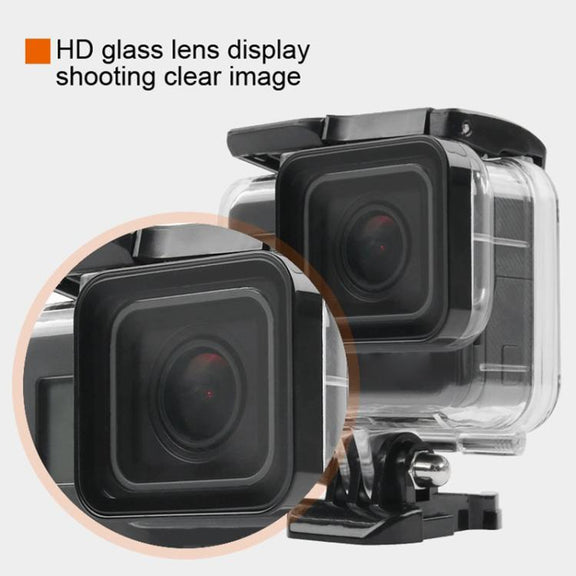 45m Water-resistant Housing Protective Case + Touch Screen Back Cover for GoPro NEW HERO /HERO6 /5, with Buckle Basic Mount & Screw, No Need to Remove Lens (Transparent)